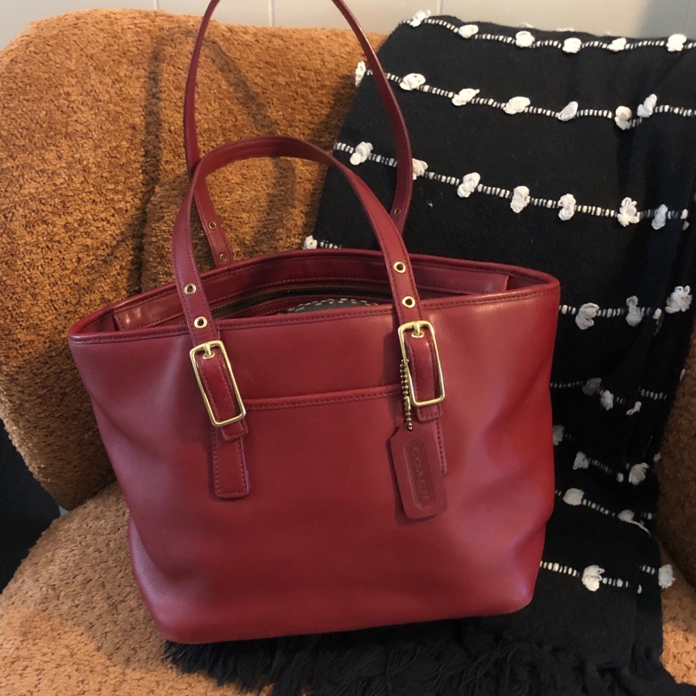 Coach Brick Leather Shoulder Bag